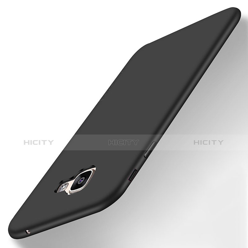 Silikon Hülle Handyhülle Ultra Dünn Schutzhülle Tasche S01 für Samsung Galaxy A8 (2016) A8100 A810F Schwarz