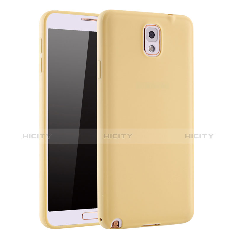 Silikon Hülle Handyhülle Ultra Dünn Schutzhülle Tasche S01 für Samsung Galaxy Note 3 N9000 Gold Plus