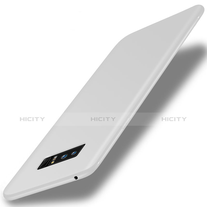 Silikon Hülle Handyhülle Ultra Dünn Schutzhülle Tasche S01 für Samsung Galaxy Note 8 Duos N950F Weiß