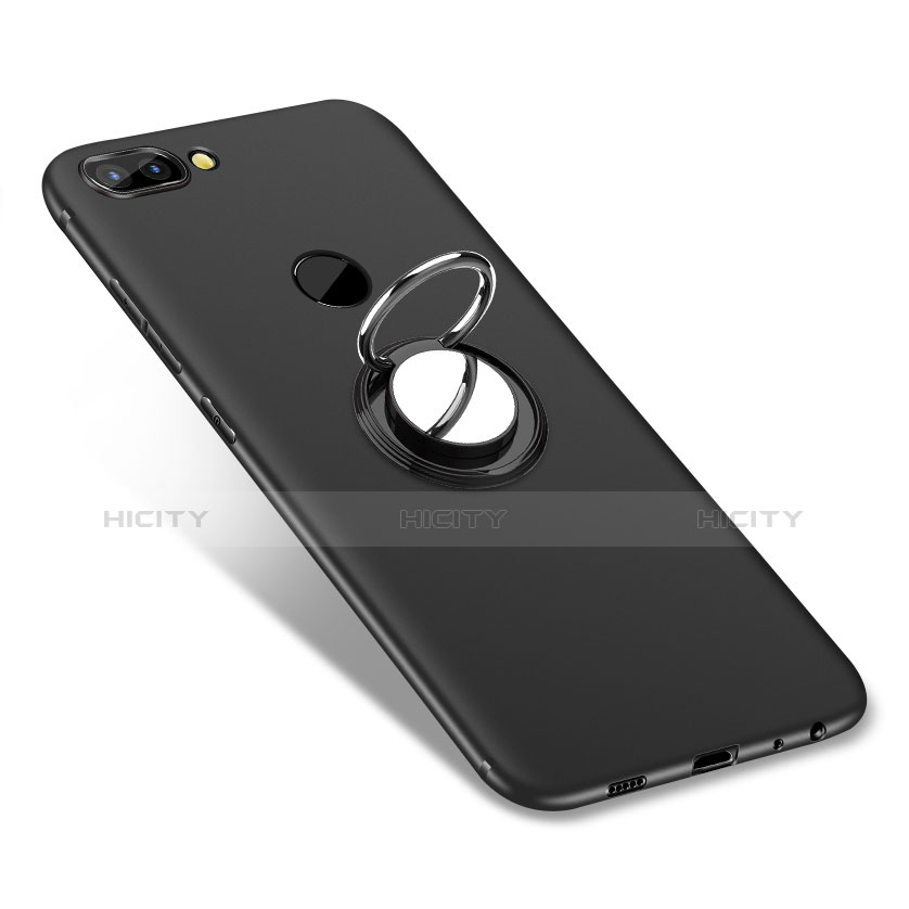 Silikon Hülle Handyhülle Ultra Dünn Schutzhülle Tasche Silikon mit Fingerring Ständer für Huawei Enjoy 7S groß