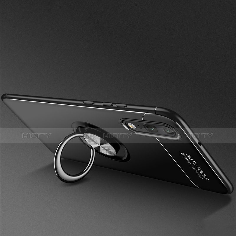 Silikon Hülle Handyhülle Ultra Dünn Schutzhülle Tasche Silikon mit Fingerring Ständer für Huawei P20