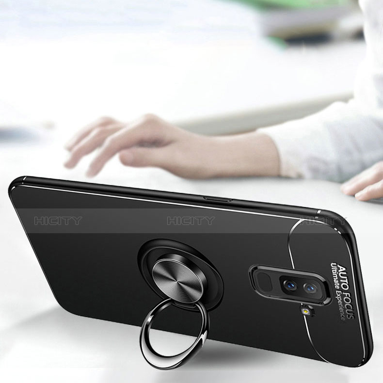 Silikon Hülle Handyhülle Ultra Dünn Schutzhülle Tasche Silikon mit Fingerring Ständer für Samsung Galaxy A9 Star Lite