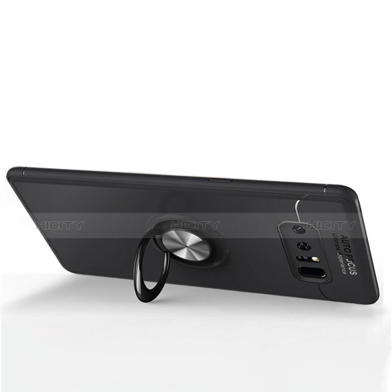 Silikon Hülle Handyhülle Ultra Dünn Schutzhülle Tasche Silikon mit Fingerring Ständer für Samsung Galaxy Note 8 groß