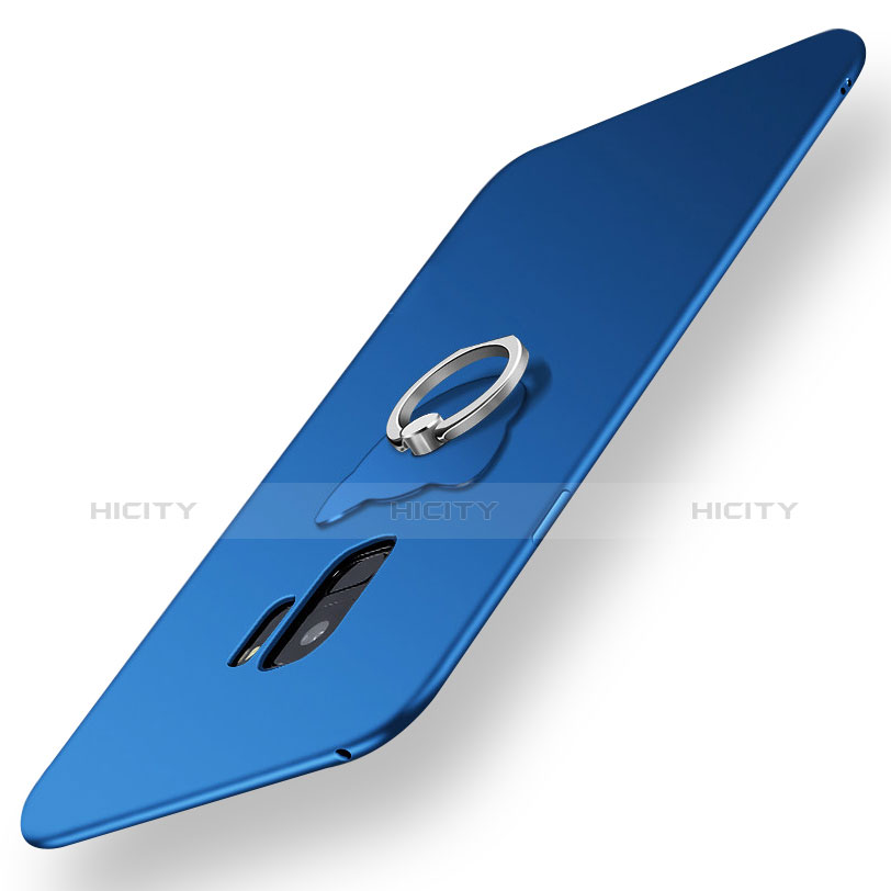 Silikon Hülle Handyhülle Ultra Dünn Schutzhülle Tasche Silikon mit Fingerring Ständer für Samsung Galaxy S9 Blau Plus