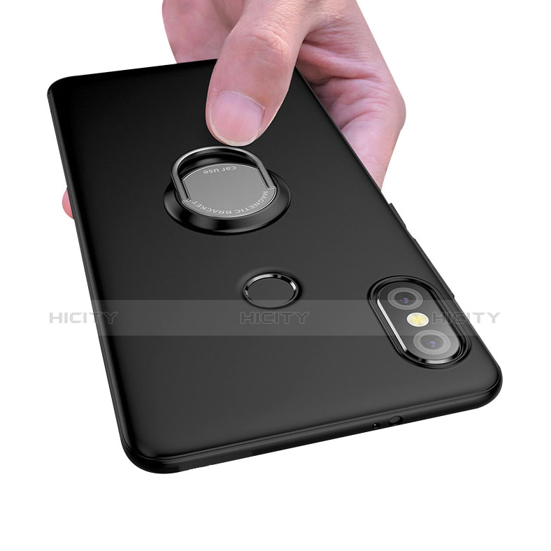 Silikon Hülle Handyhülle Ultra Dünn Schutzhülle Tasche Silikon mit Fingerring Ständer für Xiaomi Redmi Note 5 groß