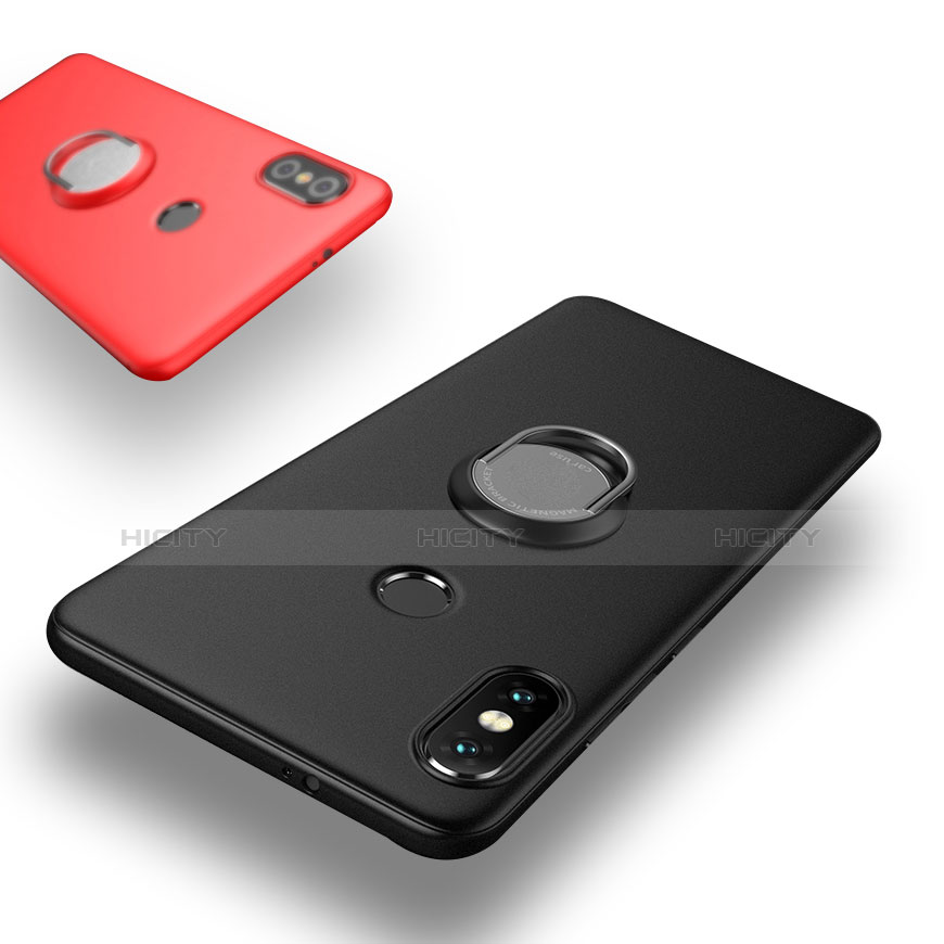 Silikon Hülle Handyhülle Ultra Dünn Schutzhülle Tasche Silikon mit Fingerring Ständer für Xiaomi Redmi Note 5 Pro