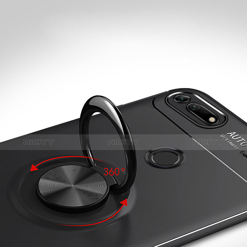 Silikon Hülle Handyhülle Ultra Dünn Schutzhülle Tasche Silikon mit Magnetisch Fingerring Ständer A01 für Huawei Honor View 20