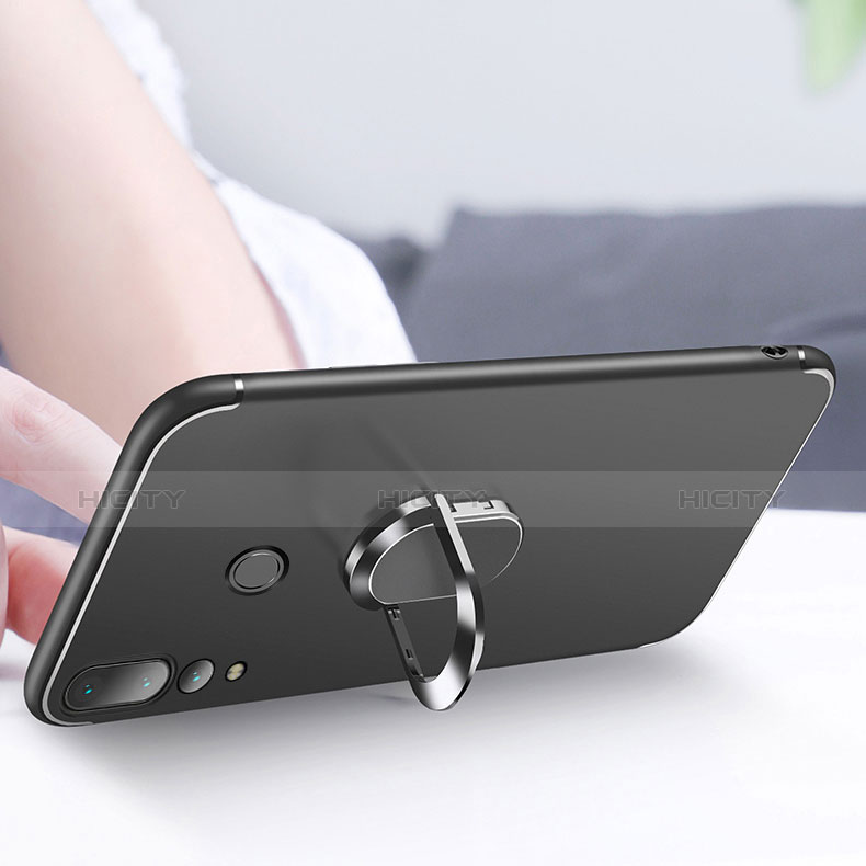 Silikon Hülle Handyhülle Ultra Dünn Schutzhülle Tasche Silikon mit Magnetisch Fingerring Ständer A01 für Huawei Nova 4 groß