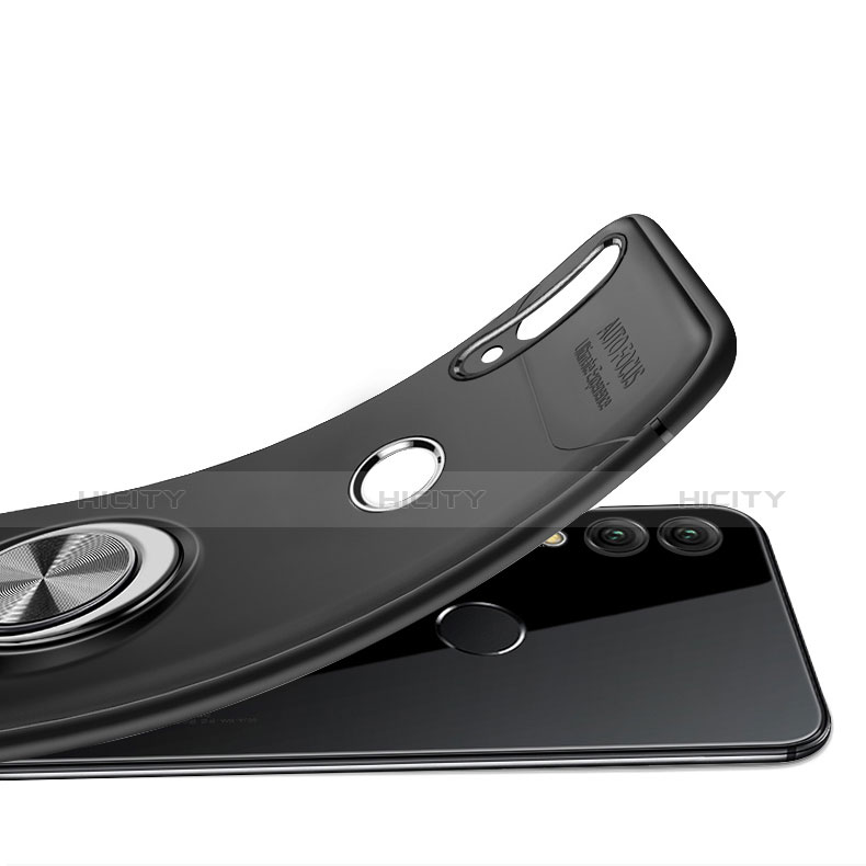 Silikon Hülle Handyhülle Ultra Dünn Schutzhülle Tasche Silikon mit Magnetisch Fingerring Ständer A01 für Huawei P Smart (2019) groß