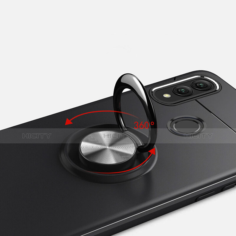 Silikon Hülle Handyhülle Ultra Dünn Schutzhülle Tasche Silikon mit Magnetisch Fingerring Ständer A01 für Huawei P Smart (2019) groß