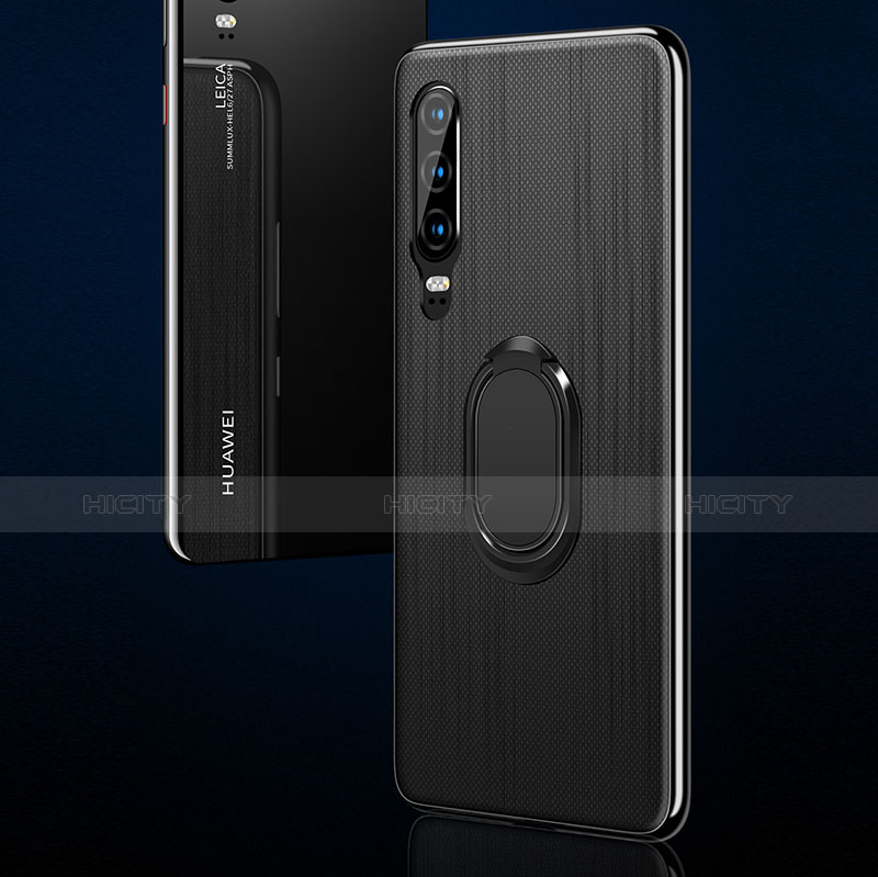 Silikon Hülle Handyhülle Ultra Dünn Schutzhülle Tasche Silikon mit Magnetisch Fingerring Ständer A01 für Huawei P30