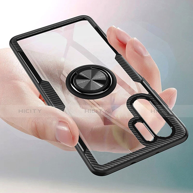 Silikon Hülle Handyhülle Ultra Dünn Schutzhülle Tasche Silikon mit Magnetisch Fingerring Ständer A01 für Huawei P30 Pro
