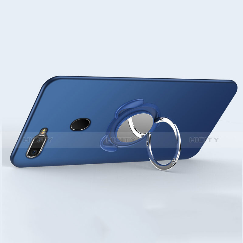 Silikon Hülle Handyhülle Ultra Dünn Schutzhülle Tasche Silikon mit Magnetisch Fingerring Ständer A01 für Oppo A7