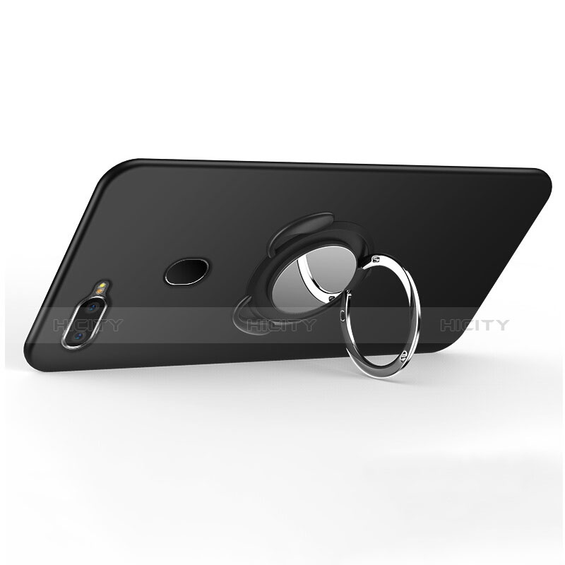 Silikon Hülle Handyhülle Ultra Dünn Schutzhülle Tasche Silikon mit Magnetisch Fingerring Ständer A01 für Oppo A7 groß