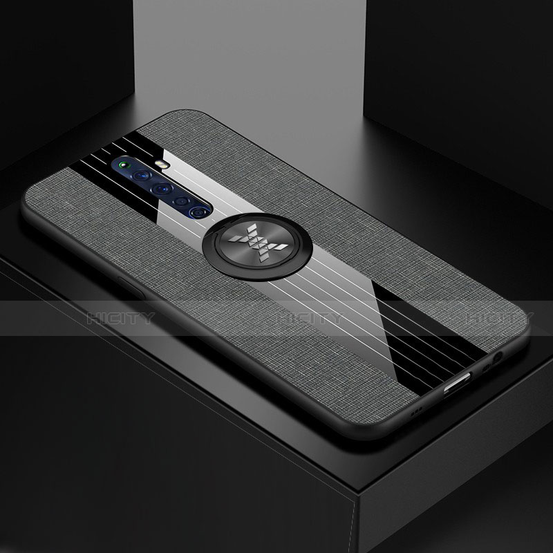 Silikon Hülle Handyhülle Ultra Dünn Schutzhülle Tasche Silikon mit Magnetisch Fingerring Ständer A01 für Oppo Reno2 Z groß