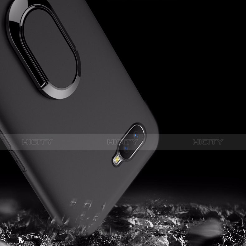 Silikon Hülle Handyhülle Ultra Dünn Schutzhülle Tasche Silikon mit Magnetisch Fingerring Ständer A01 für Oppo RX17 Neo groß