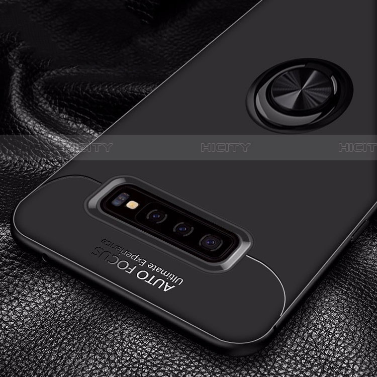 Silikon Hülle Handyhülle Ultra Dünn Schutzhülle Tasche Silikon mit Magnetisch Fingerring Ständer A01 für Samsung Galaxy S10 5G groß