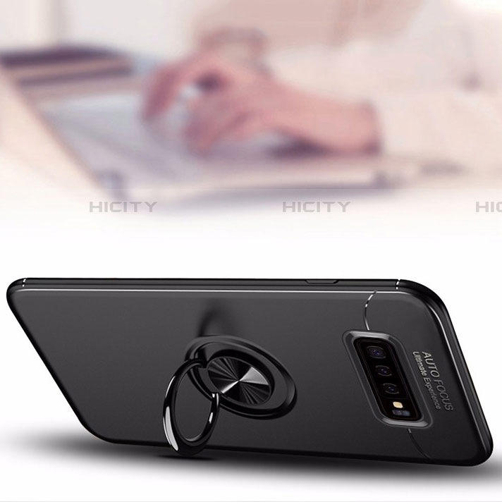 Silikon Hülle Handyhülle Ultra Dünn Schutzhülle Tasche Silikon mit Magnetisch Fingerring Ständer A01 für Samsung Galaxy S10 5G groß