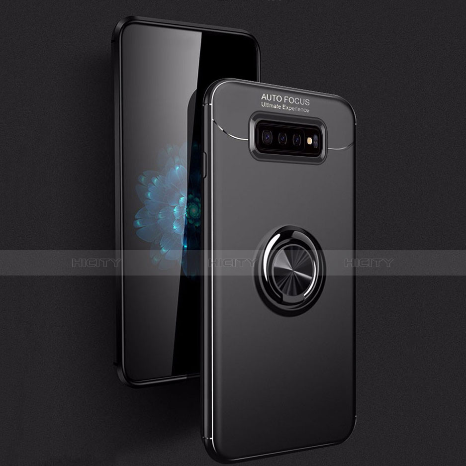 Silikon Hülle Handyhülle Ultra Dünn Schutzhülle Tasche Silikon mit Magnetisch Fingerring Ständer A01 für Samsung Galaxy S10 Plus groß
