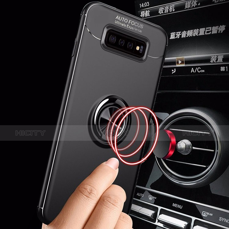 Silikon Hülle Handyhülle Ultra Dünn Schutzhülle Tasche Silikon mit Magnetisch Fingerring Ständer A01 für Samsung Galaxy S10 Plus