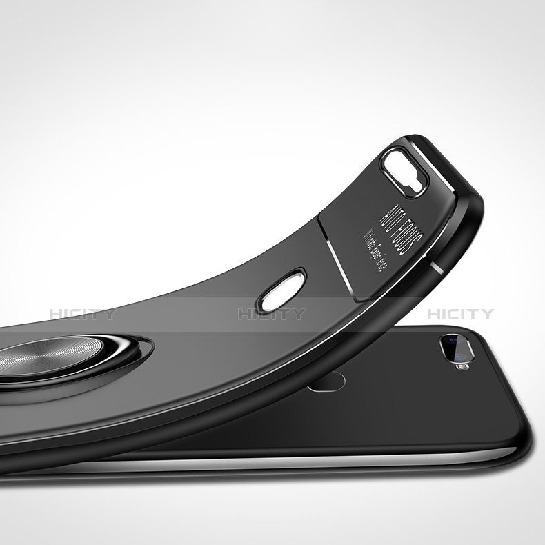 Silikon Hülle Handyhülle Ultra Dünn Schutzhülle Tasche Silikon mit Magnetisch Fingerring Ständer A02 für Oppo AX7