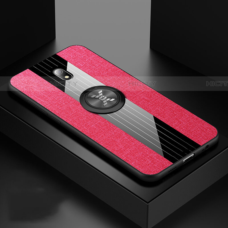Silikon Hülle Handyhülle Ultra Dünn Schutzhülle Tasche Silikon mit Magnetisch Fingerring Ständer A02 für Xiaomi Redmi 8A
