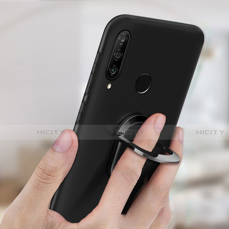 Silikon Hülle Handyhülle Ultra Dünn Schutzhülle Tasche Silikon mit Magnetisch Fingerring Ständer für Huawei Enjoy 9s groß