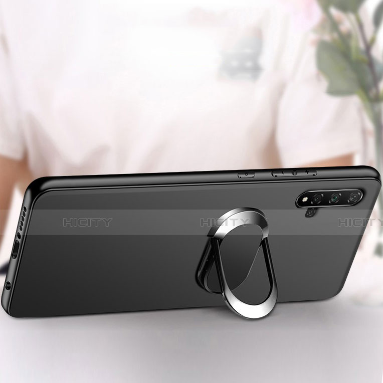 Silikon Hülle Handyhülle Ultra Dünn Schutzhülle Tasche Silikon mit Magnetisch Fingerring Ständer für Huawei Honor 20