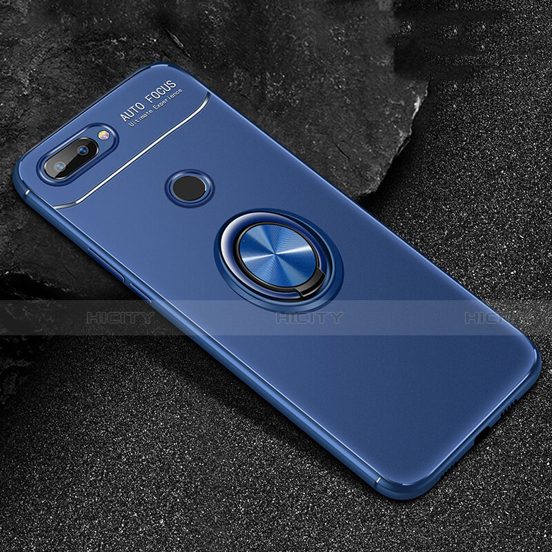Silikon Hülle Handyhülle Ultra Dünn Schutzhülle Tasche Silikon mit Magnetisch Fingerring Ständer für Huawei Honor 9 Lite Blau Plus