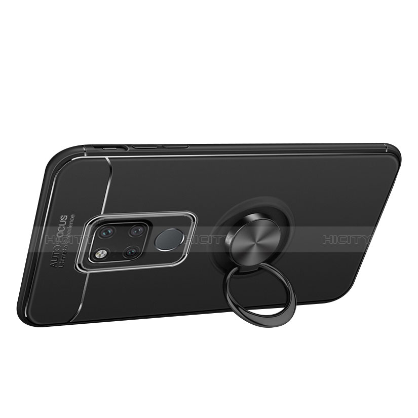 Silikon Hülle Handyhülle Ultra Dünn Schutzhülle Tasche Silikon mit Magnetisch Fingerring Ständer für Huawei Mate 20
