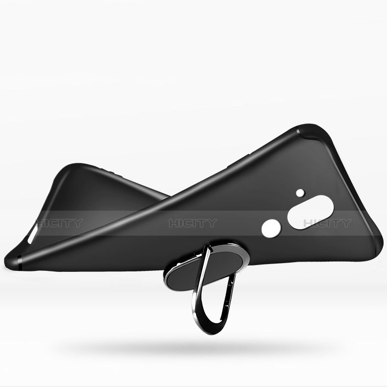 Silikon Hülle Handyhülle Ultra Dünn Schutzhülle Tasche Silikon mit Magnetisch Fingerring Ständer für Huawei Mate 20 Lite