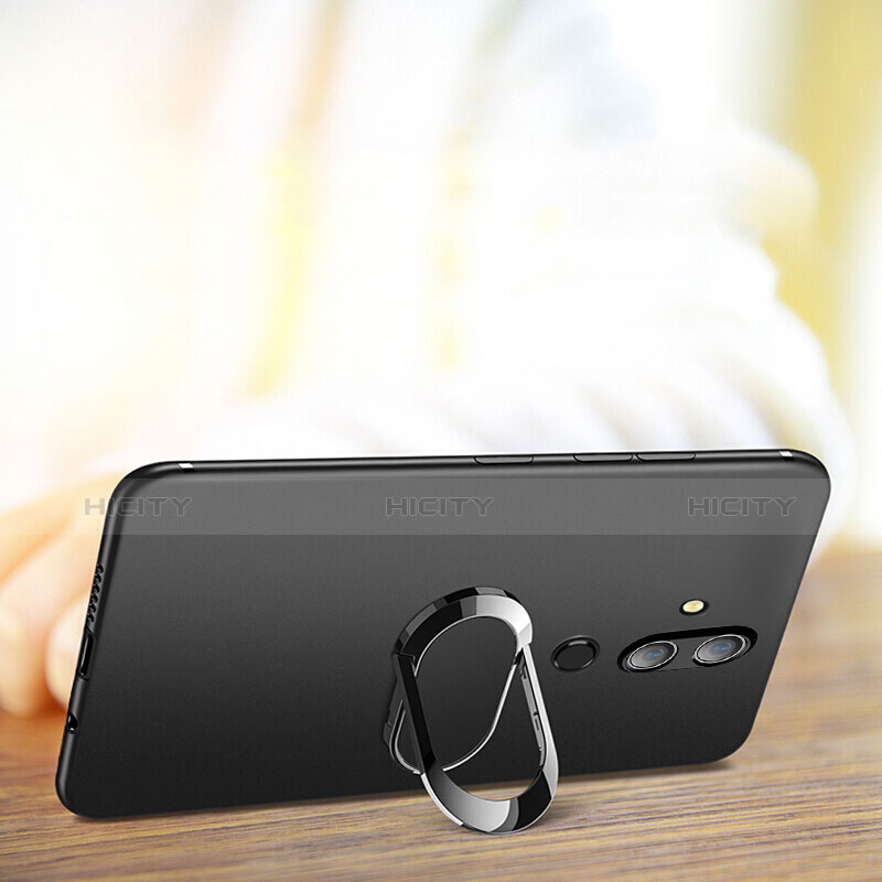 Silikon Hülle Handyhülle Ultra Dünn Schutzhülle Tasche Silikon mit Magnetisch Fingerring Ständer für Huawei Mate 20 Lite