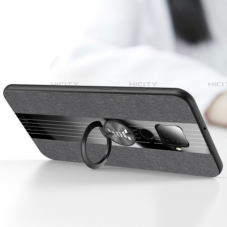 Silikon Hülle Handyhülle Ultra Dünn Schutzhülle Tasche Silikon mit Magnetisch Fingerring Ständer für Huawei Mate 30 Lite groß