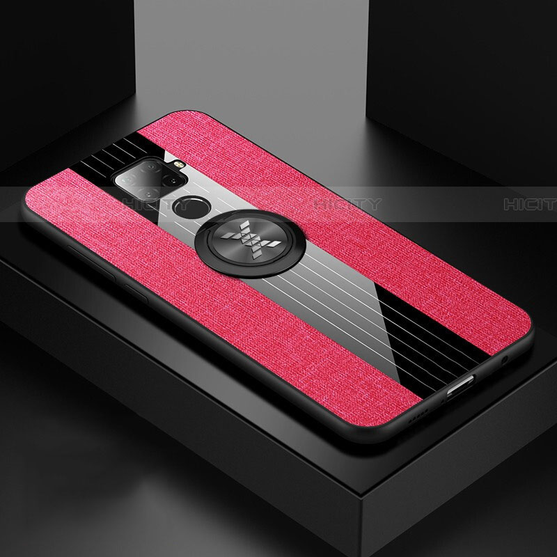 Silikon Hülle Handyhülle Ultra Dünn Schutzhülle Tasche Silikon mit Magnetisch Fingerring Ständer für Huawei Mate 30 Lite Pink Plus