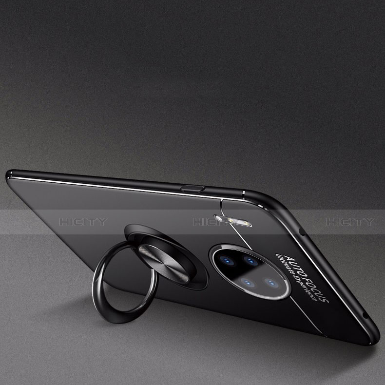 Silikon Hülle Handyhülle Ultra Dünn Schutzhülle Tasche Silikon mit Magnetisch Fingerring Ständer für Huawei Mate 30 Pro 5G groß
