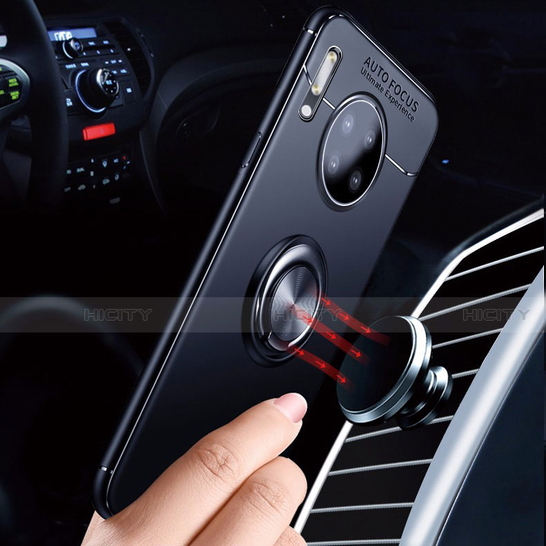 Silikon Hülle Handyhülle Ultra Dünn Schutzhülle Tasche Silikon mit Magnetisch Fingerring Ständer für Huawei Mate 30 Pro 5G