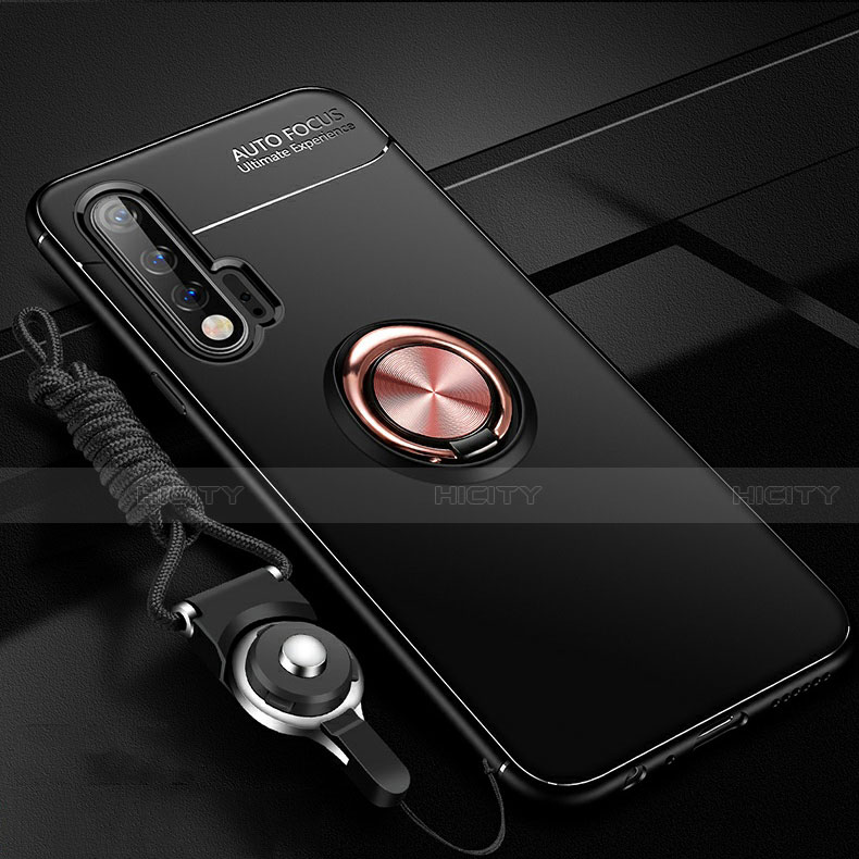 Silikon Hülle Handyhülle Ultra Dünn Schutzhülle Tasche Silikon mit Magnetisch Fingerring Ständer für Huawei Nova 6 5G