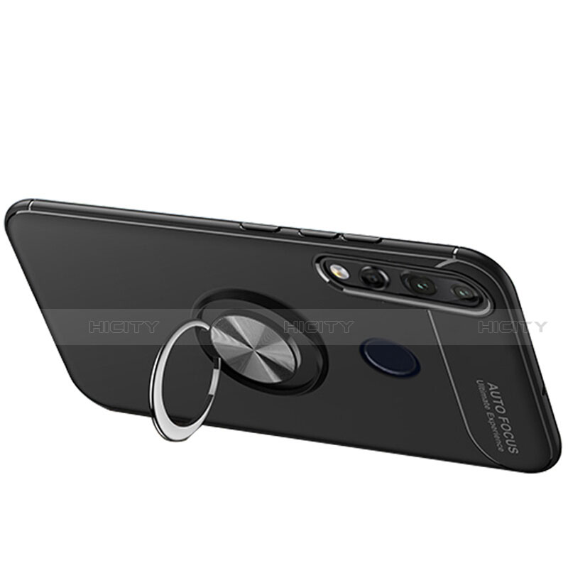 Silikon Hülle Handyhülle Ultra Dünn Schutzhülle Tasche Silikon mit Magnetisch Fingerring Ständer für Huawei P30 Lite groß