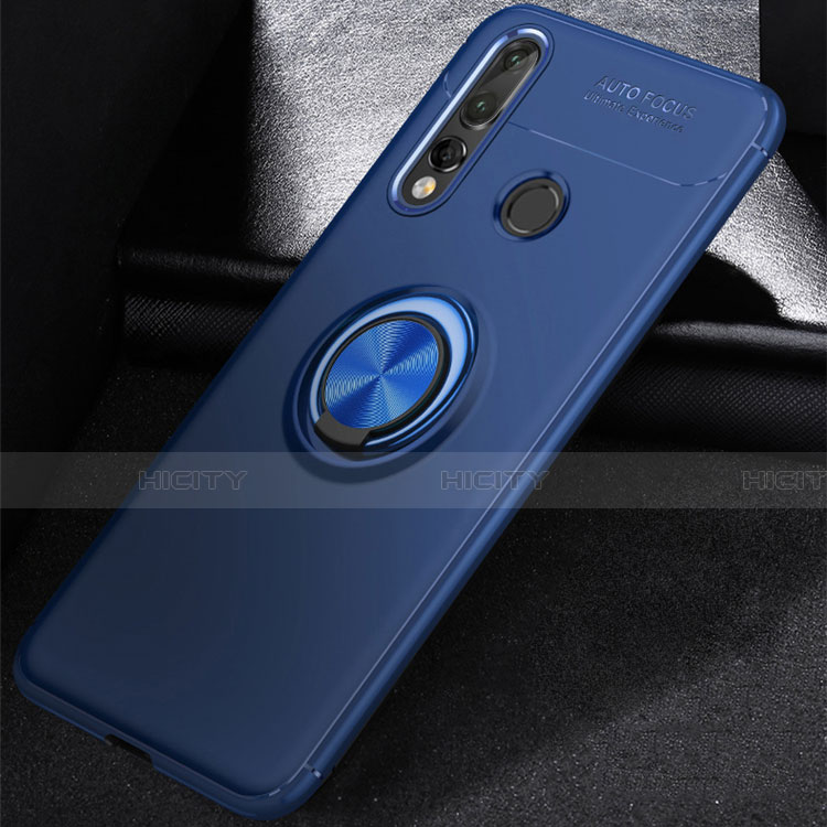 Silikon Hülle Handyhülle Ultra Dünn Schutzhülle Tasche Silikon mit Magnetisch Fingerring Ständer für Huawei P30 Lite New Edition Blau Plus
