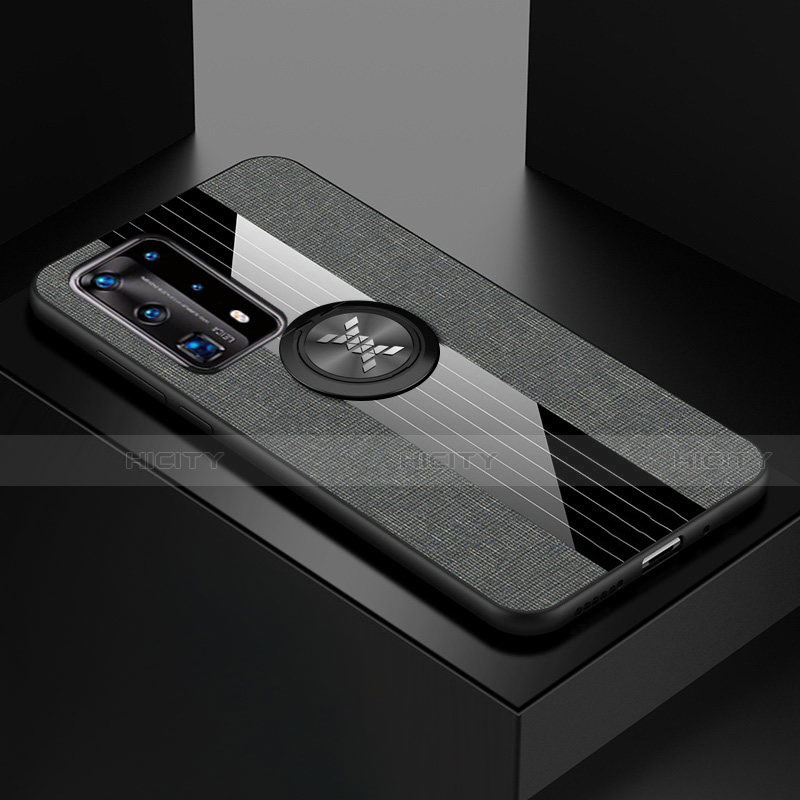 Silikon Hülle Handyhülle Ultra Dünn Schutzhülle Tasche Silikon mit Magnetisch Fingerring Ständer für Huawei P40 Pro+ Plus groß