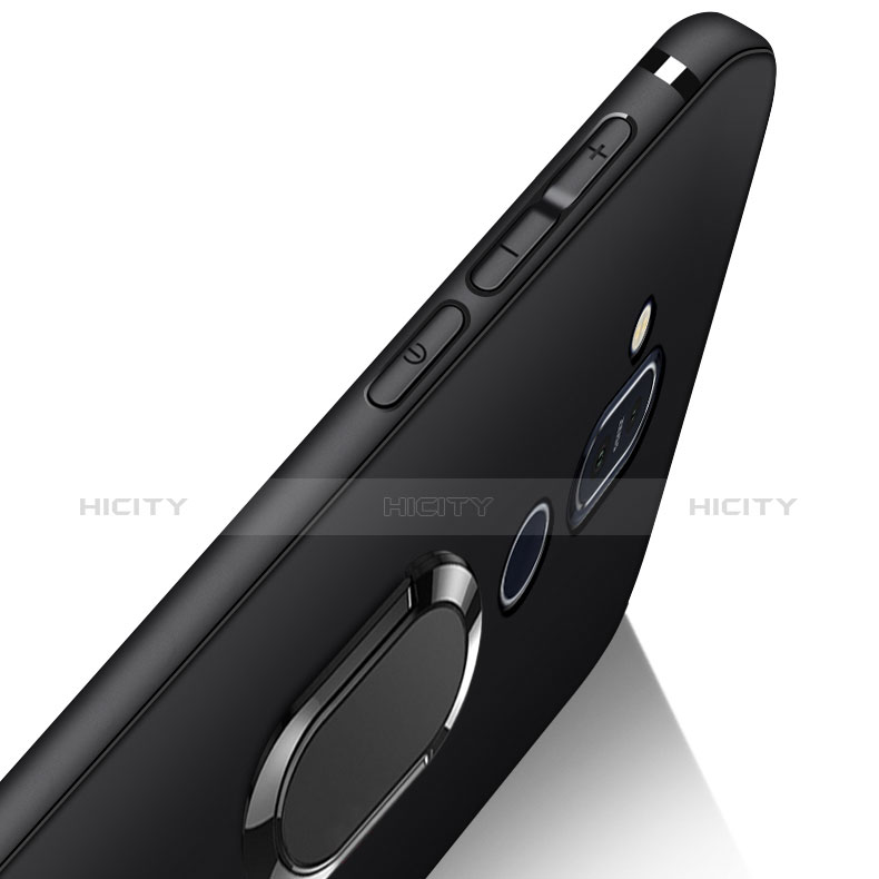 Silikon Hülle Handyhülle Ultra Dünn Schutzhülle Tasche Silikon mit Magnetisch Fingerring Ständer für Nokia X7 groß