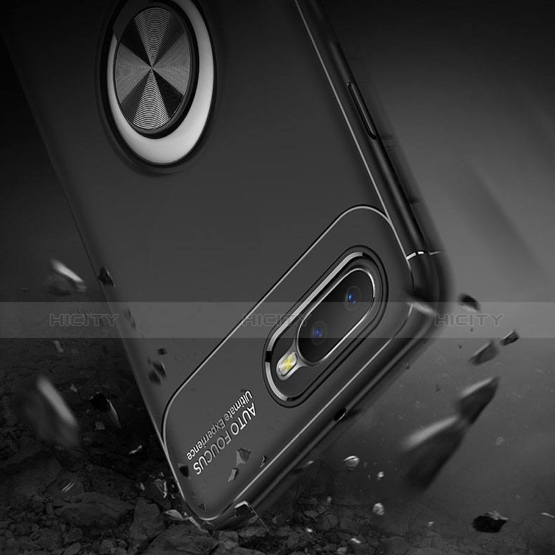 Silikon Hülle Handyhülle Ultra Dünn Schutzhülle Tasche Silikon mit Magnetisch Fingerring Ständer für Oppo RX17 Neo groß