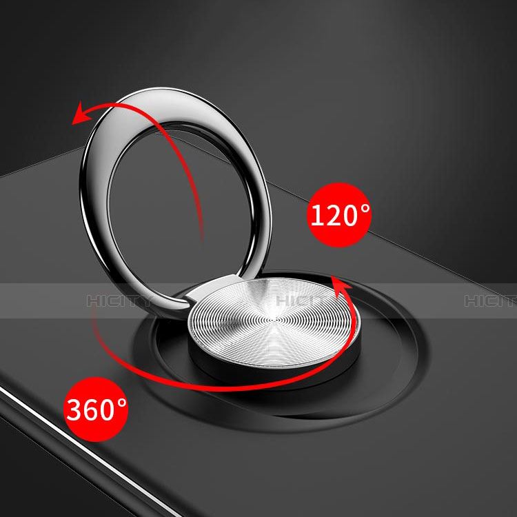 Silikon Hülle Handyhülle Ultra Dünn Schutzhülle Tasche Silikon mit Magnetisch Fingerring Ständer für Samsung Galaxy A70 groß