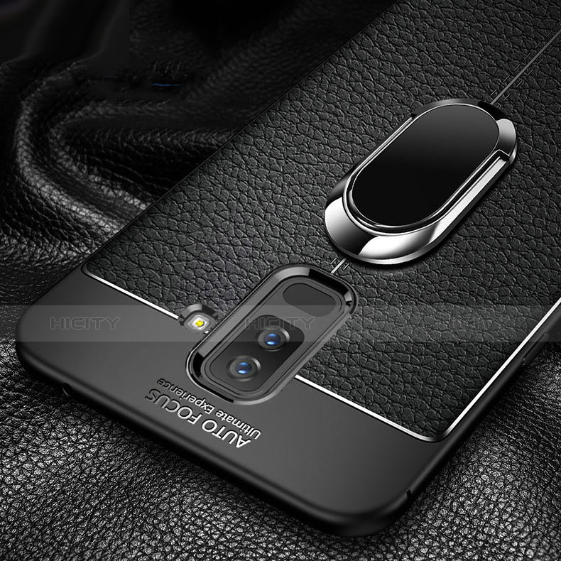 Silikon Hülle Handyhülle Ultra Dünn Schutzhülle Tasche Silikon mit Magnetisch Fingerring Ständer für Samsung Galaxy A9 Star Lite