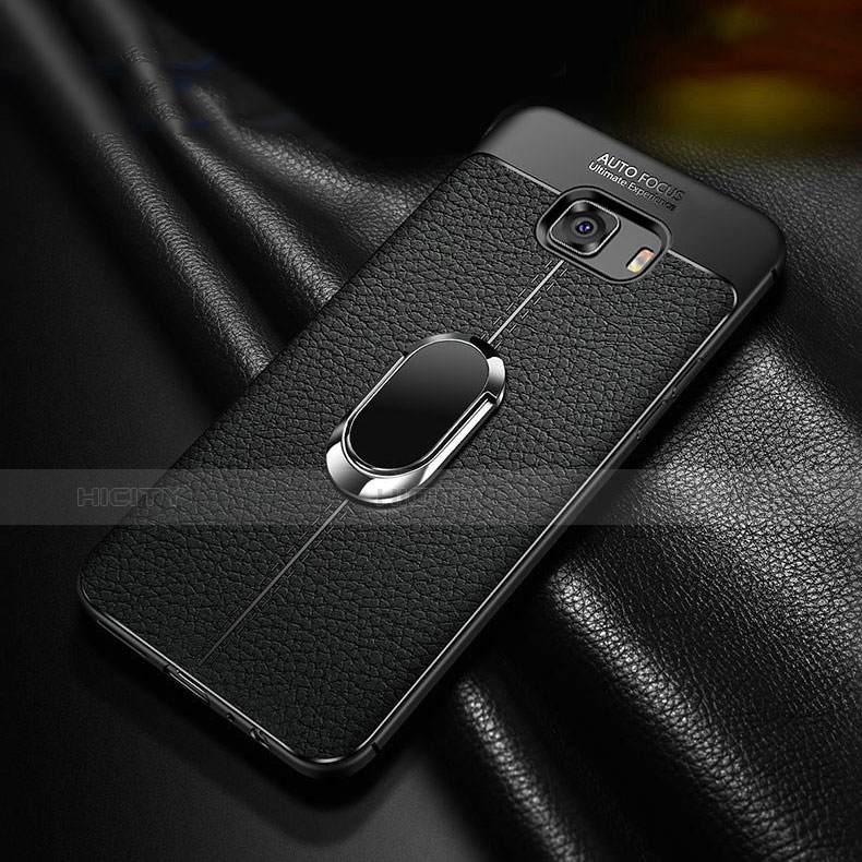 Silikon Hülle Handyhülle Ultra Dünn Schutzhülle Tasche Silikon mit Magnetisch Fingerring Ständer für Samsung Galaxy C9 Pro C9000 groß