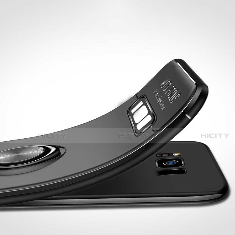 Silikon Hülle Handyhülle Ultra Dünn Schutzhülle Tasche Silikon mit Magnetisch Fingerring Ständer für Samsung Galaxy S8 Plus
