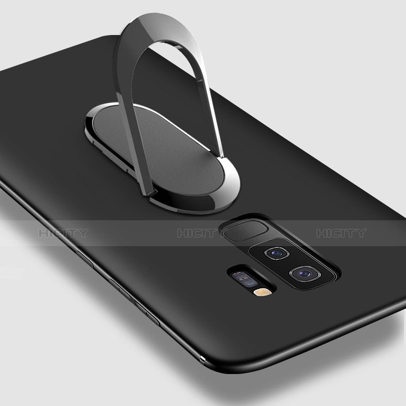 Silikon Hülle Handyhülle Ultra Dünn Schutzhülle Tasche Silikon mit Magnetisch Fingerring Ständer für Samsung Galaxy S9 Plus groß