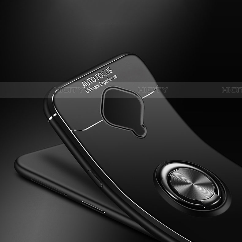 Silikon Hülle Handyhülle Ultra Dünn Schutzhülle Tasche Silikon mit Magnetisch Fingerring Ständer für Vivo X50 Lite