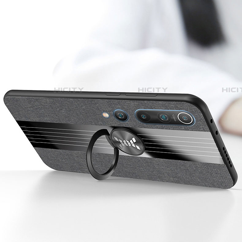 Silikon Hülle Handyhülle Ultra Dünn Schutzhülle Tasche Silikon mit Magnetisch Fingerring Ständer für Xiaomi Mi 10
