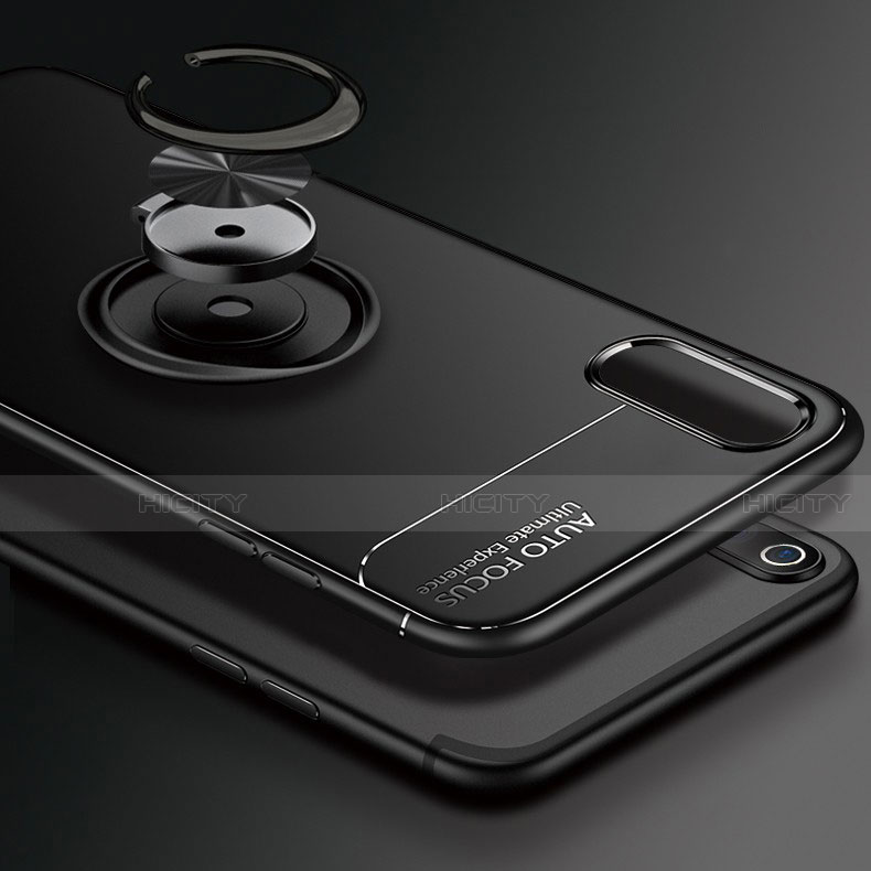 Silikon Hülle Handyhülle Ultra Dünn Schutzhülle Tasche Silikon mit Magnetisch Fingerring Ständer für Xiaomi Mi A3 groß